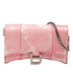 Balenciaga  Nappa Denim Printed Hourglass Wallet on Chain