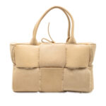 Bottega Veneta  Small Suede and Shearling Maxi Intrecciato Arco Tote - Image 2