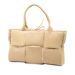 Bottega Veneta  Small Suede and Shearling Maxi Intrecciato Arco Tote
