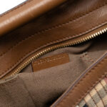 Burberry  Haymarket Check Stitched Coated Canvas and Leather Dunloe - Image 6