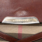Burberry  Leather and House Check Canvas Bridle Abbott Crossbody - Image 5