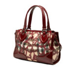 Burberry  Patent Trimmed House Check Coated Canvas Hearts Pilgrim Satchel - Image 3