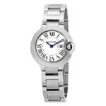 Cartier Ballon Bleu Silver Dial Stainless Steel Ladies Watch