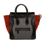 Celine  Mini Tricolor Felt Wool and Calfskin Luggage Tote
