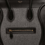 Celine  Mini Tricolor Felt Wool and Calfskin Luggage Tote - Image 7