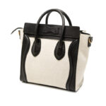 Celine  Nano Bicolor Canvas and Leather Luggage Tote - Image 6