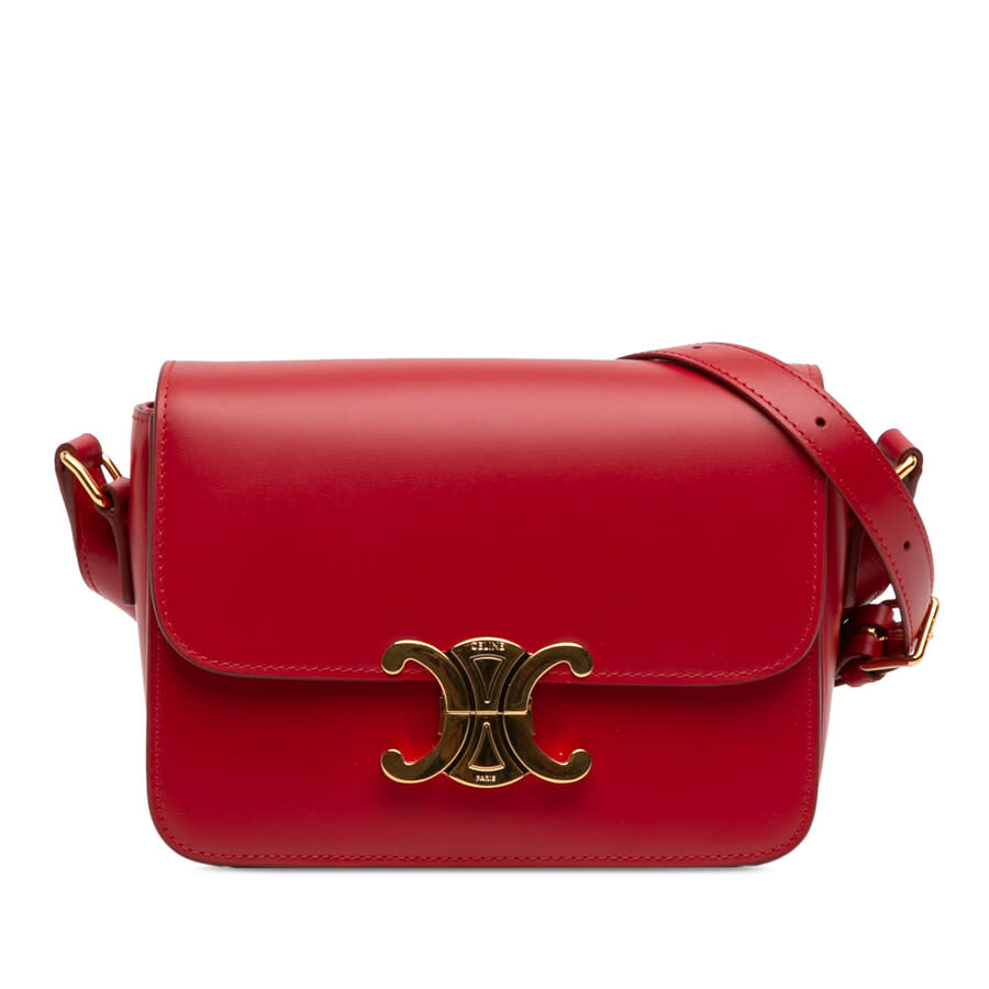 preowned-celine-teen-shiny-calfskin-triomphe-crossbody-ssl1294 Celine Teen Shiny Calfskin Triomphe Crossbody - Image 1