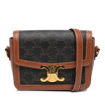 Celine Teen Triomphe Coated Canvas and Calfskin Triomphe Crossbody