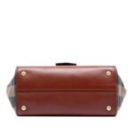Fendi  Leather and Pequin Canvas Silvana Satchel - Image 2