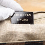 Fendi  Leather and Pequin Canvas Silvana Satchel - Image 4