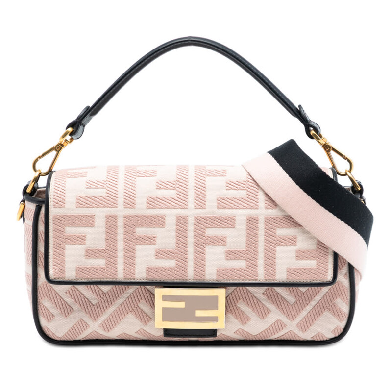 preowned-fendi-zucca-embroidered-canvas-baguette-satchel-8br600a9p620910429 Fendi Zucca Embroidered Canvas Baguette Satchel - Image 1