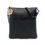 Fendi  Zucchino Coated Canvas Charm Zip Crossbody Ladies 2415