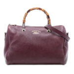 Gucci  Medium Calfskin Bamboo Shopper Boston Bag