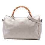 Gucci  Medium Calfskin Bamboo Shopper Boston Bag