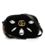 Gucci  Mini GG Marmont Crystal Embellished Matelasse Velvet Crossbody