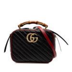 Gucci  Small GG Marmont Matelasse Diagonal Leather Torchon Bamboo Satchel Ladies FR1IP18W9LNHLPFI