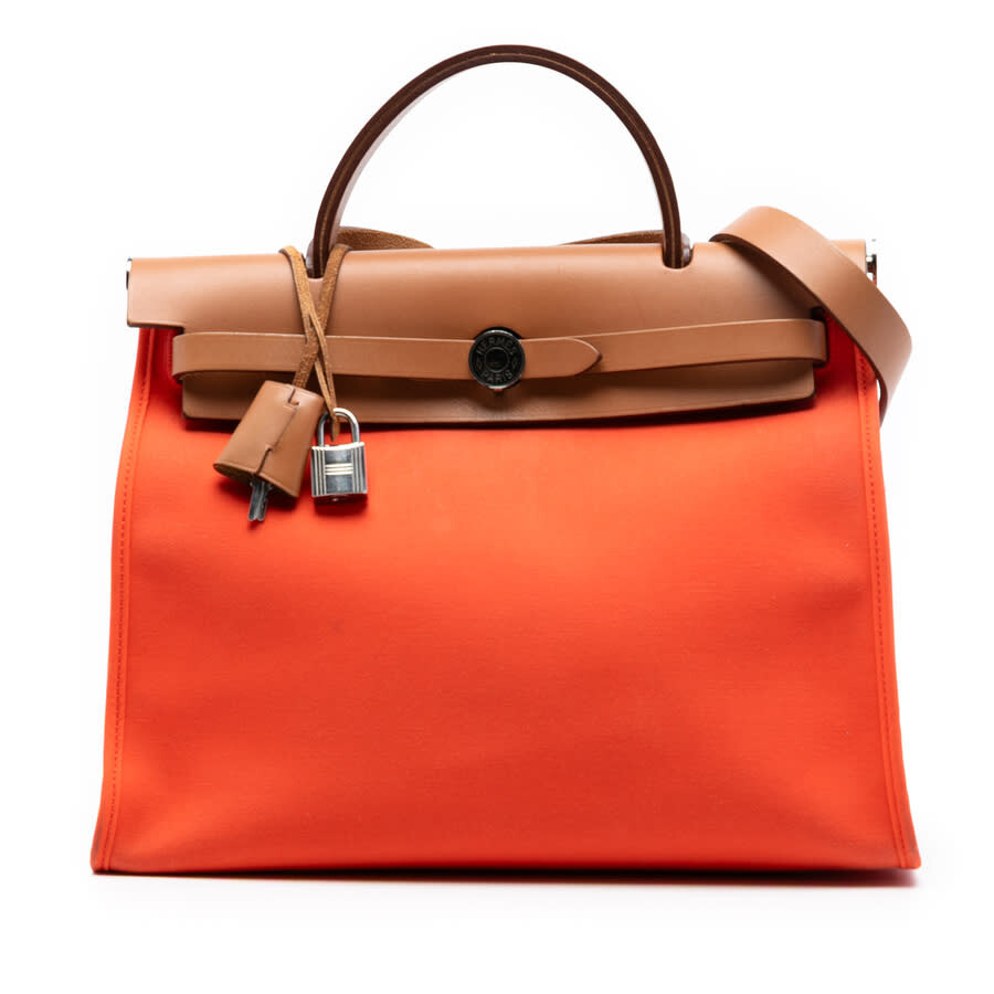 preowned-hermes-toile-herbag-zip-31-ladies-5zwm7ocuonklmknl Hermes Toile Herbag Zip 31 Ladies - Image 1
