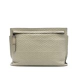 Loewe  Embossed Leather Anagram Repeat T Clutch