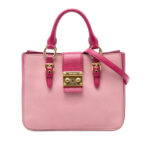 Miu Miu  Bicolor Goatskin Madras Satchel Ladies