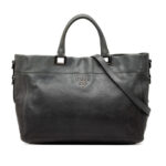 Prada Glace Calf Open Convertible Tote Ladies