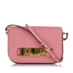 Prada  Glace Calf Studded Etiquette Crossbody