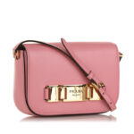 Prada  Glace Calf Studded Etiquette Crossbody - Image 6