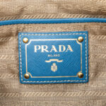 Prada Saffiano Trimmed Canvas Canapa Logo Double Zip Satchel Ladies - Image 3