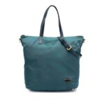 Prada  Saffiano Trimmed Tessuto Zip Top Convertible Tote