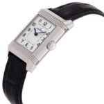 Jaeger LeCoultre Pre-owned Reverso Silver Dial Black Ostrich Leather Strap Unisex Watch - Image 4