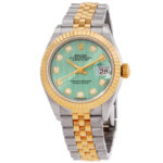 Rolex Datejust 28Mm Automatic Diamond Green Dial Ladies Watch