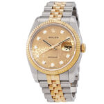 Rolex Oyster Perpetual Automatic Chronometer Diamond Silver Dial Men's Watch