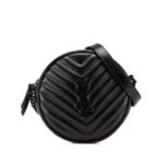Saint Laurent  Chevron Calfskin Round Vinyle Camera Bag