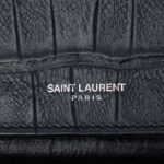 Saint Laurent  Croc Embossed Leather Wallet On Chain Unisex - Image 5