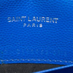 Saint Laurent Grain De Poudre Chevron Monogram Envelope Chain Wallet - Image 2