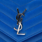 Saint Laurent Grain De Poudre Chevron Monogram Envelope Chain Wallet - Image 6