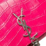 Saint Laurent  Medium Croc Embossed Leather Kate Tassel Crossbody - Image 7