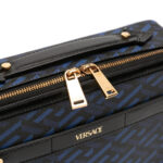 Versace  Coated Canvas La Greca Zip Around Messenger Bag - Image 5