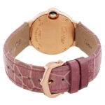 Cartier Ballon Bleu Silver Diamond Dial 18kt Rose Gold Purple Leather Ladies Watch - Image 3