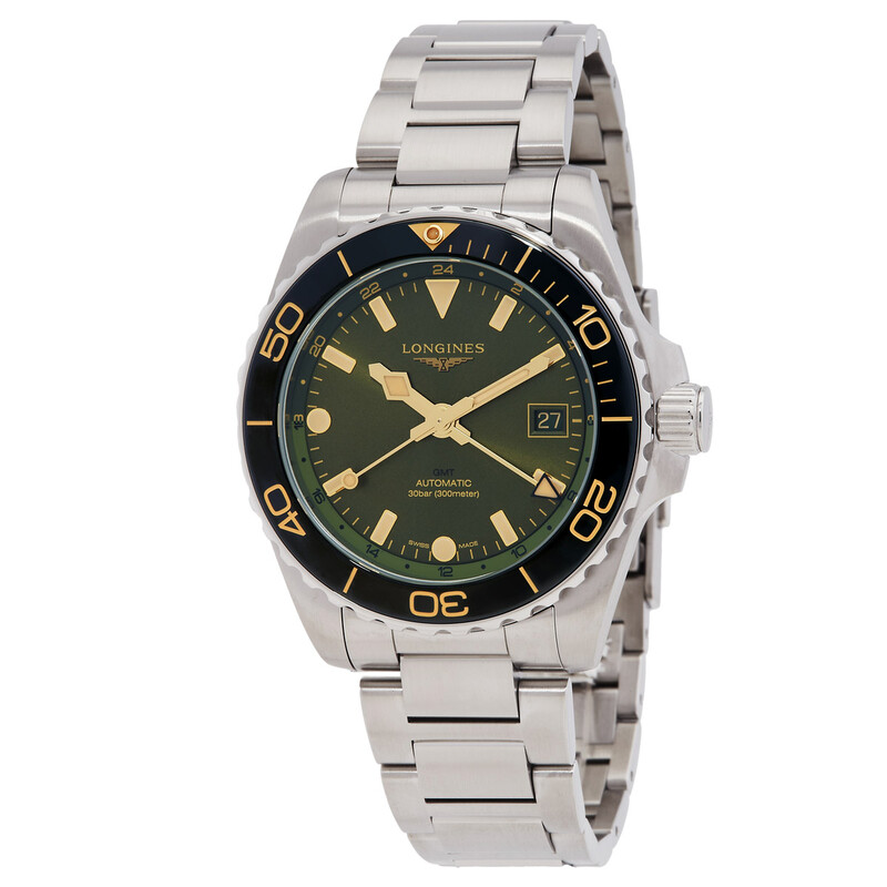 preowned-longines-hydroconquest-gmt-automatic-green-dial-mens-watch-l37904066-l37904066_1 Longines Hydroconquest GMT Automatic Green Dial Men's Watch - Image 1