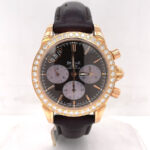 Omega De Ville Co-Axial Chronograph Automatic Diamond Brown Dial Ladies Watch