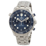 Omega Seamaster Diver Chronograph Automatic Chronometer Blue Dial Men's Watch