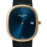 Patek Philippe Golden Ellipse Quartz Blue Dial Men's Watch - Image 2