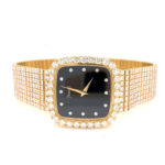 Piaget Vintage Quartz Diamond Black Dial Ladies Watch
