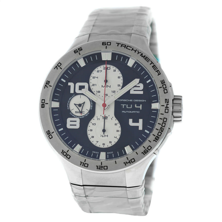 preowned-porsche-design-flat-six-p6340-chronograph-automatic-black-dial-mens-watch-634041430251-634041430251 Porsche Design Flat Six P6340 Chronograph Automatic Black Dial Men's Watch - Image 1