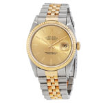 Rolex Pre-owned Datejust 36 Automatic Gold Dial Men's Watch - Image 4