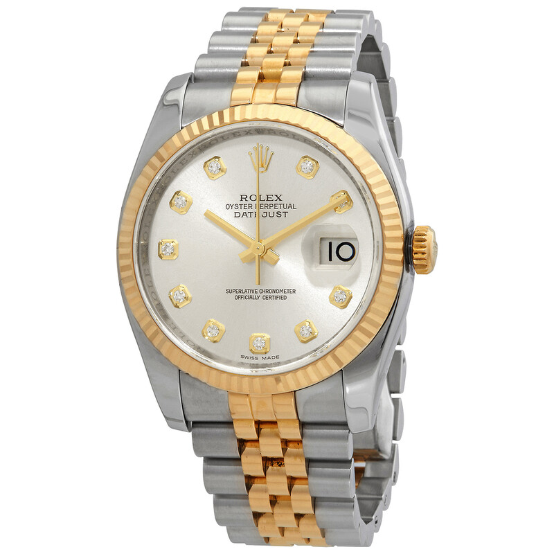 preowned-preowned-rolex-datejust-automatic-chronometer-diamond-grey-dial-mens-watch-116233gydj Rolex Pre-owned Datejust Automatic Chronometer Diamond Grey Dial Men's Watch - Image 1