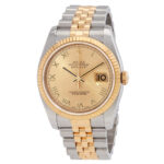 Rolex Pre-owned Oyster Perpetual Automatic Chronometer Champagne Dial Men's Watch