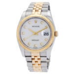 Rolex Pre-owned Oyster Perpetual Datejust 36 Silver With 10 Diamonds Dial Stainless Steel and 18K Yellow Gold Jubilee Bracelet Automatic Men