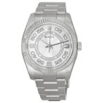 Rolex Oyster Perpetual Silver Concentric Dial Men's Watch