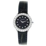 Tourneau Super Oro Round Quartz Diamond Black Dial Ladies Watch